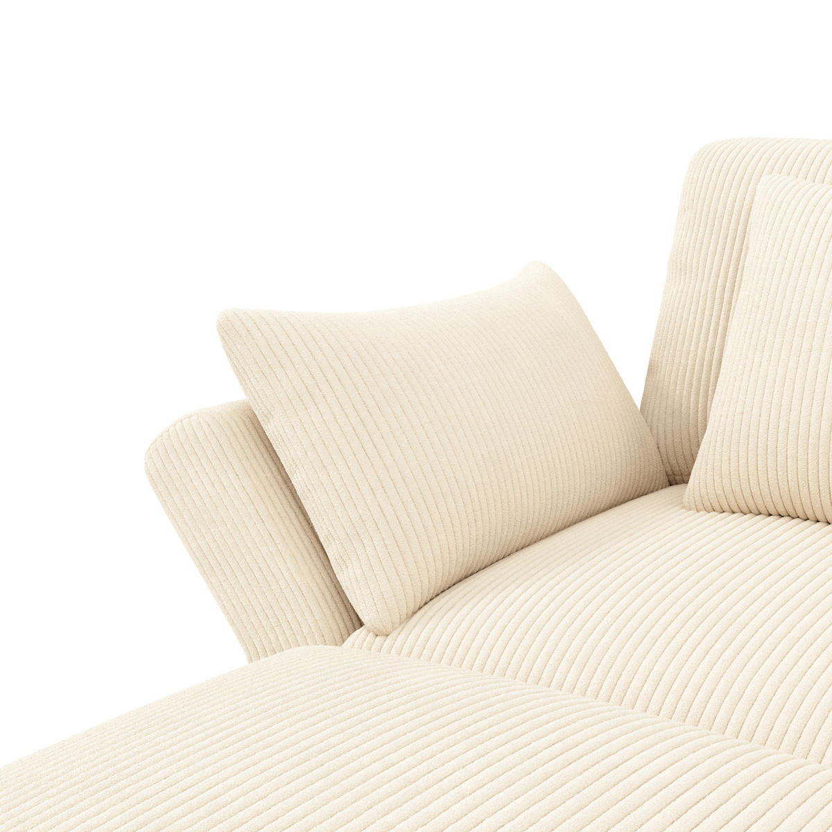 WOHNLANDSCHAFT Beige 290/159,5/89 cm 6-Sitzer Cordstoff - Beige, Textil (290/89/159.5cm) - PANGIVO