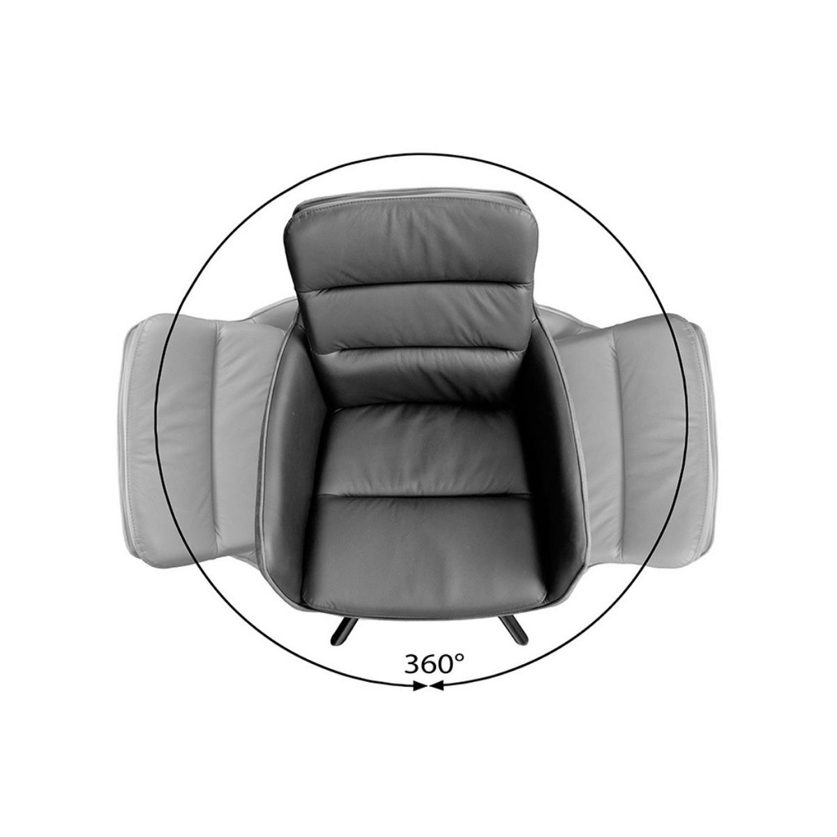 STUHL BIG GEORGE Echtleder, Microfaser Schwarz, Anthrazit - Grau, Leder/Textil (58/88/66cm) - riess-ambiente
