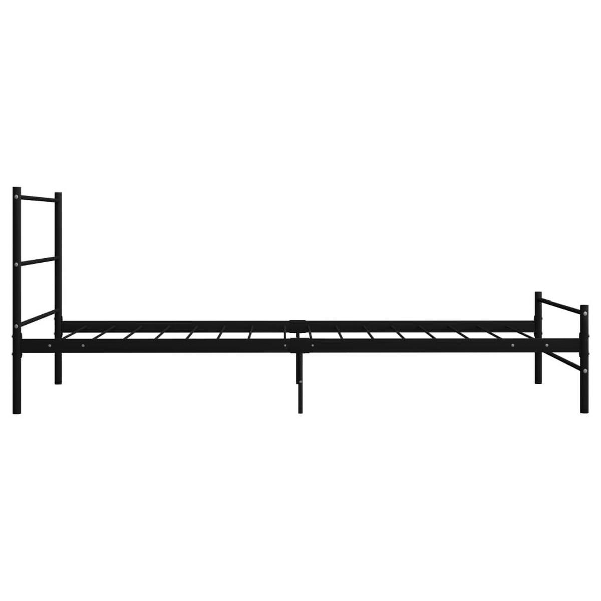 BETTGESTELL SCHWARZ METALL 90×200 CM - Schwarz, Metall - vidaXL