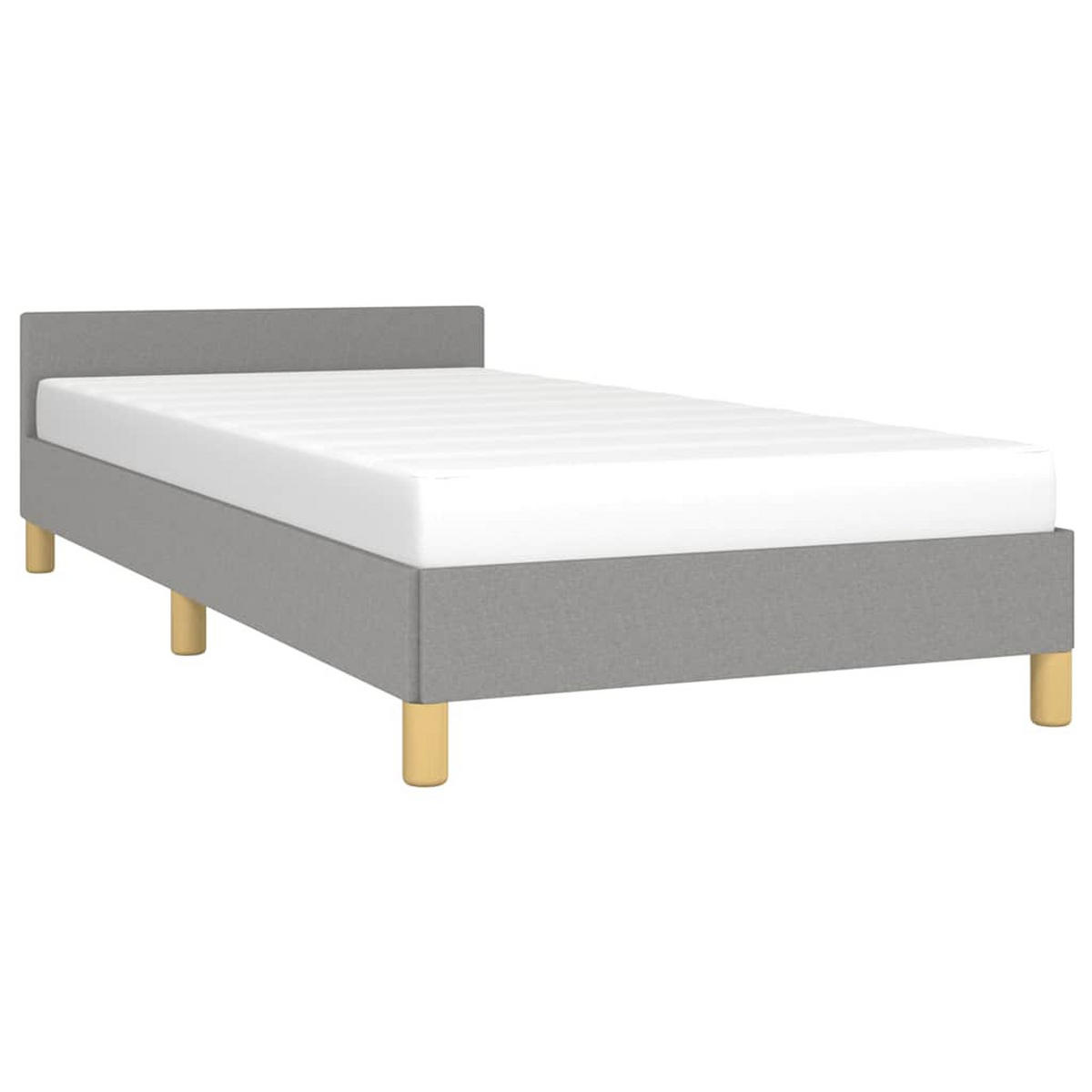 BETTGESTELL Ohne Matratze Hellgrau 100/200 Cm Stoff - Grau, Textil (100/200cm) - vidaXL