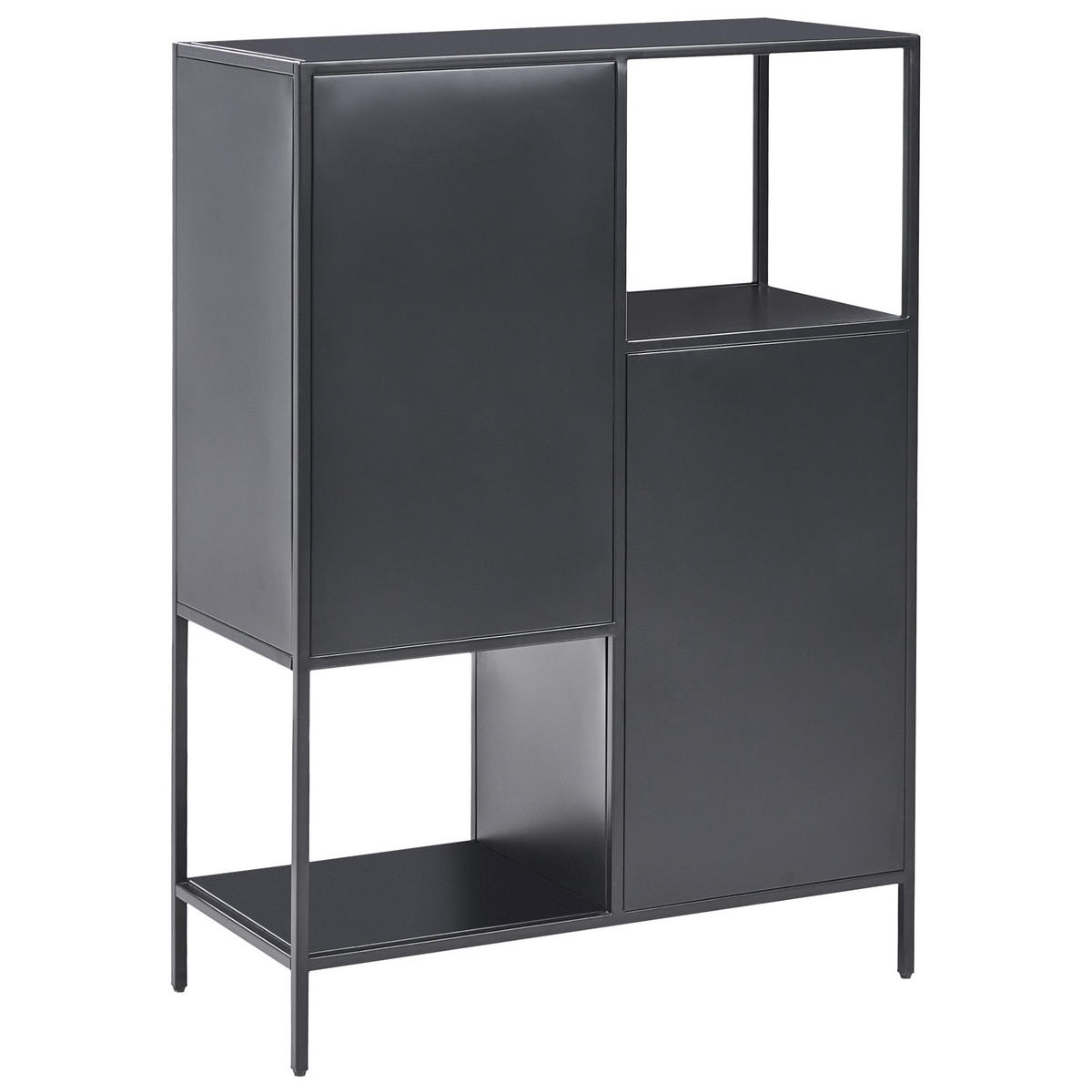 BÜROSCHRANK Metall Schwarz Rakaia - Schwarz, Metall (76/106/35cm) - Beliani