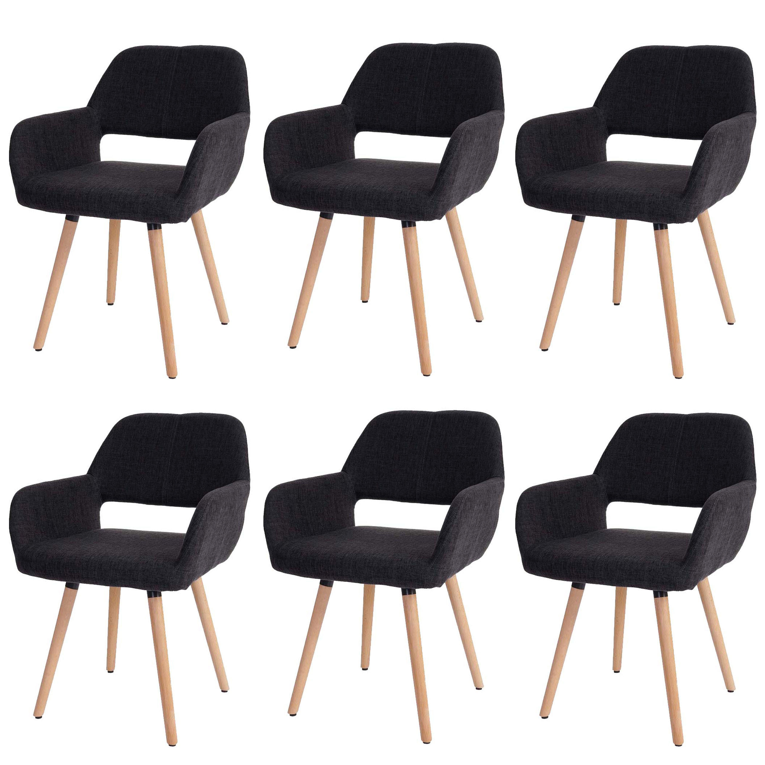 ESSZIMMERSTUHL Anthrazit 6er-Set - Anthrazit, Holz (56/78/57cm) - MCW