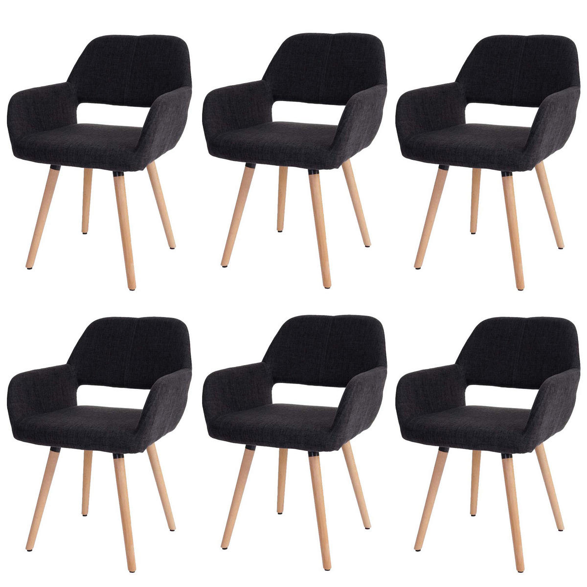 ESSZIMMERSTUHL Anthrazit 6er-Set - Anthrazit, Holz (56/78/57cm) - MCW