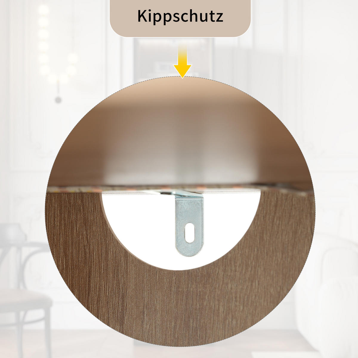 HOCHSCHRANK 40x34.5x165 cm Naturfarben mit gehärtetem Glas & offenen Fächern - Naturfarben, Holzwerkstoff (40/165/34.5cm) - Modfu