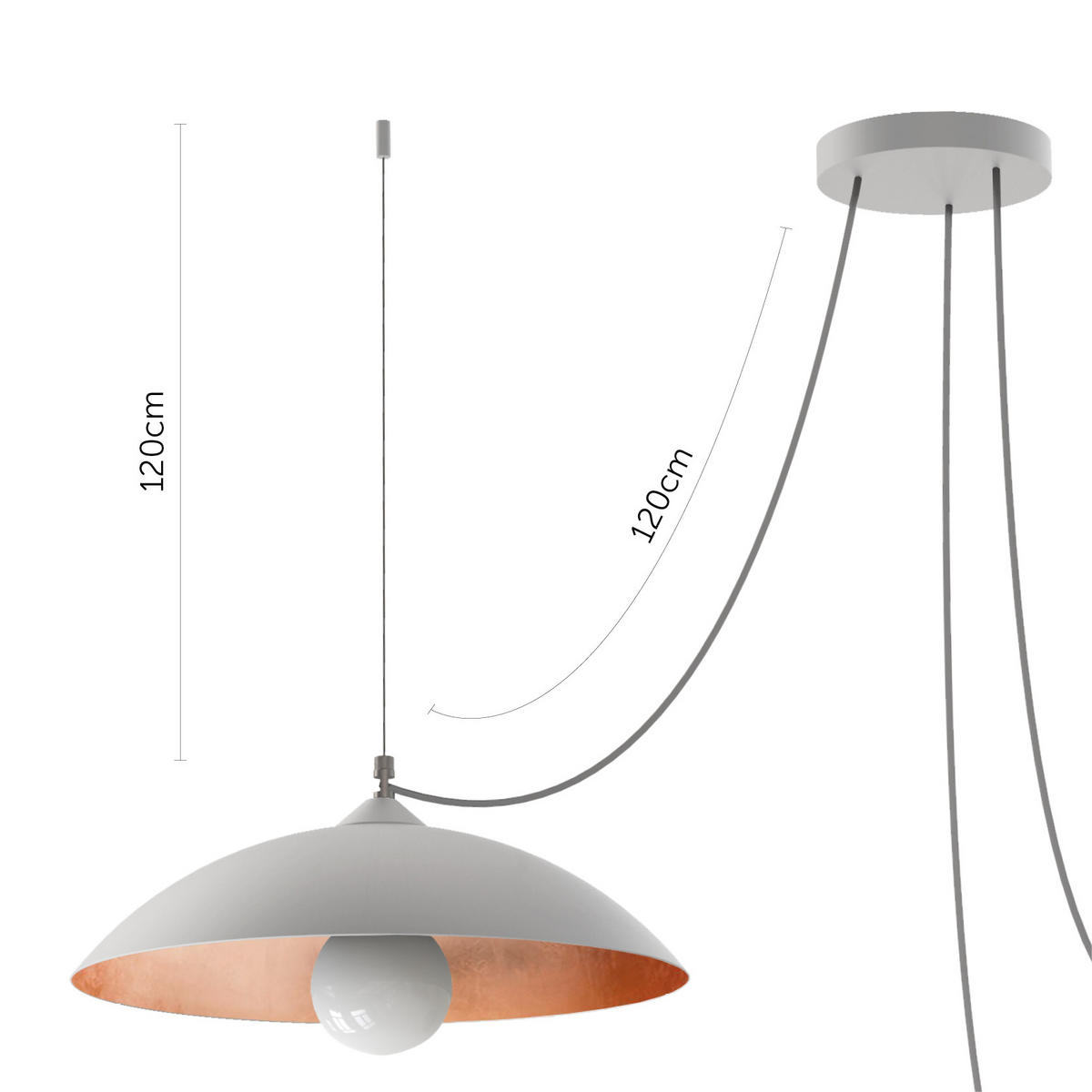 HÄNGELEUCHTE Dream X3 - Kupferfarben, Metall (40/40/9cm) - Lumicom
