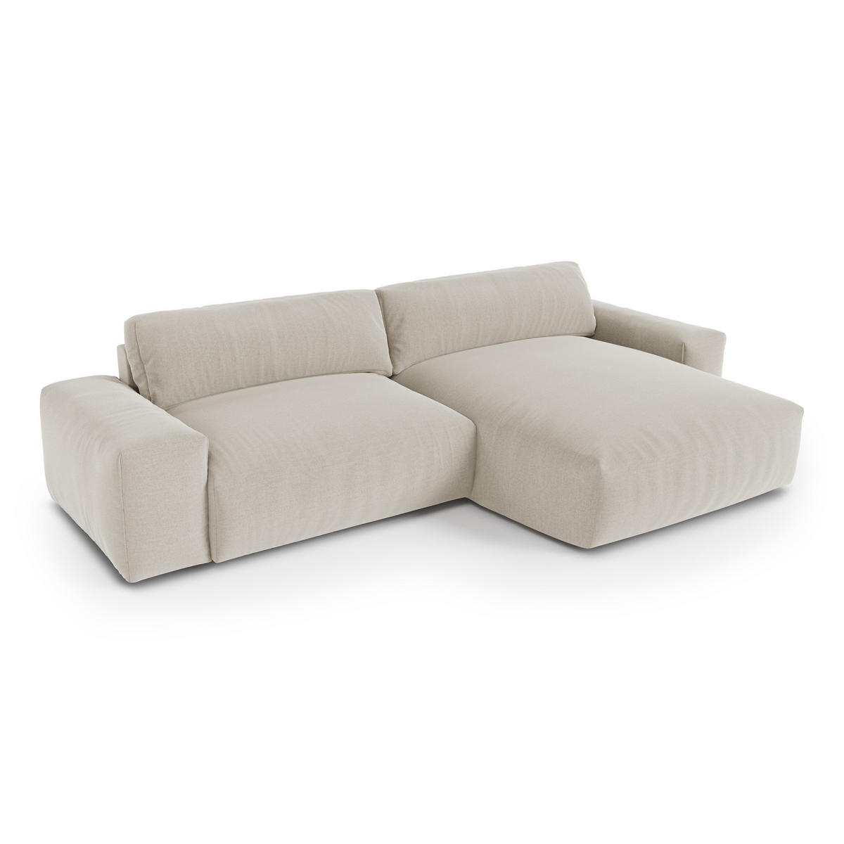 ECKSOFA RECHTS Rastergewebe mit weichem Griff Beige 310cm - Beige, Textil (310/174cm) - Sia Home