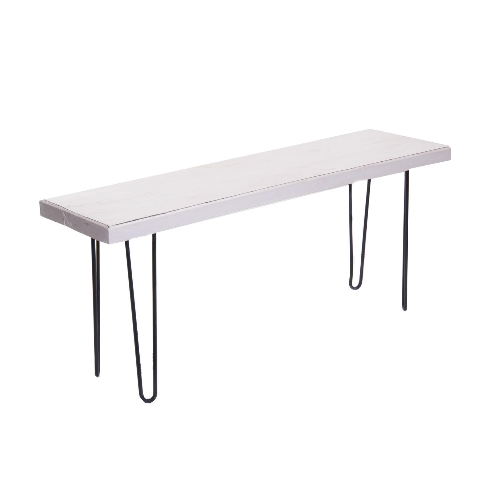 SITZBANK Bohle 120 Mahagoni Massivholz, Metallbeine 06 weiß-landhaus - Weiß, Holz (120/50/30cm) - DESIGN DELIGHTS