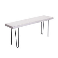 SITZBANK Bohle 120 Mahagoni Massivholz, Metallbeine 06 weiß-landhaus - Weiß, Holz (120/50/30cm) - DESIGN DELIGHTS