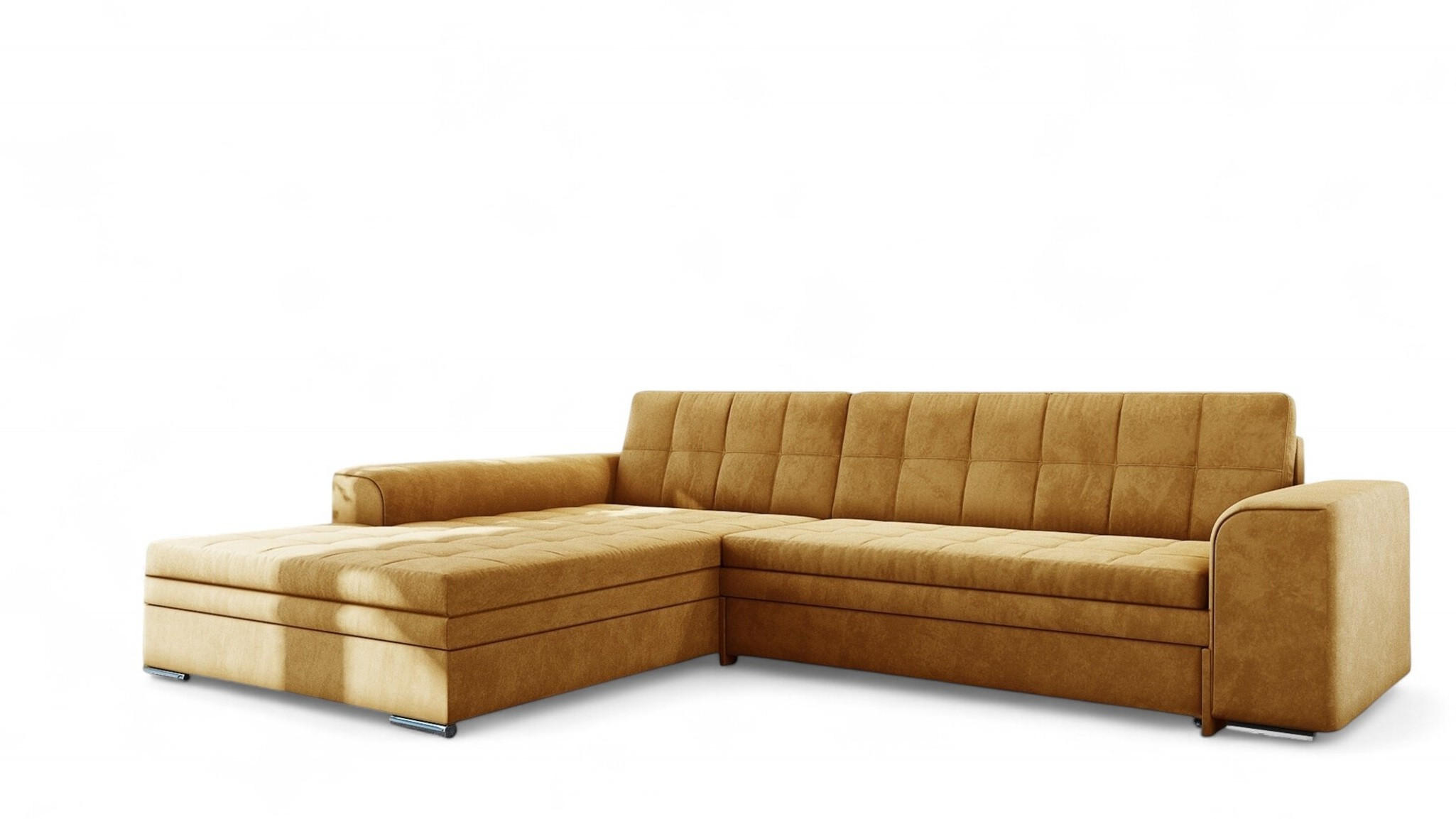 ECKSOFA Lusaka Mit Schlaffunktion - Gelb, Holzwerkstoff/Textil (292/198cm) - Fun Möbel