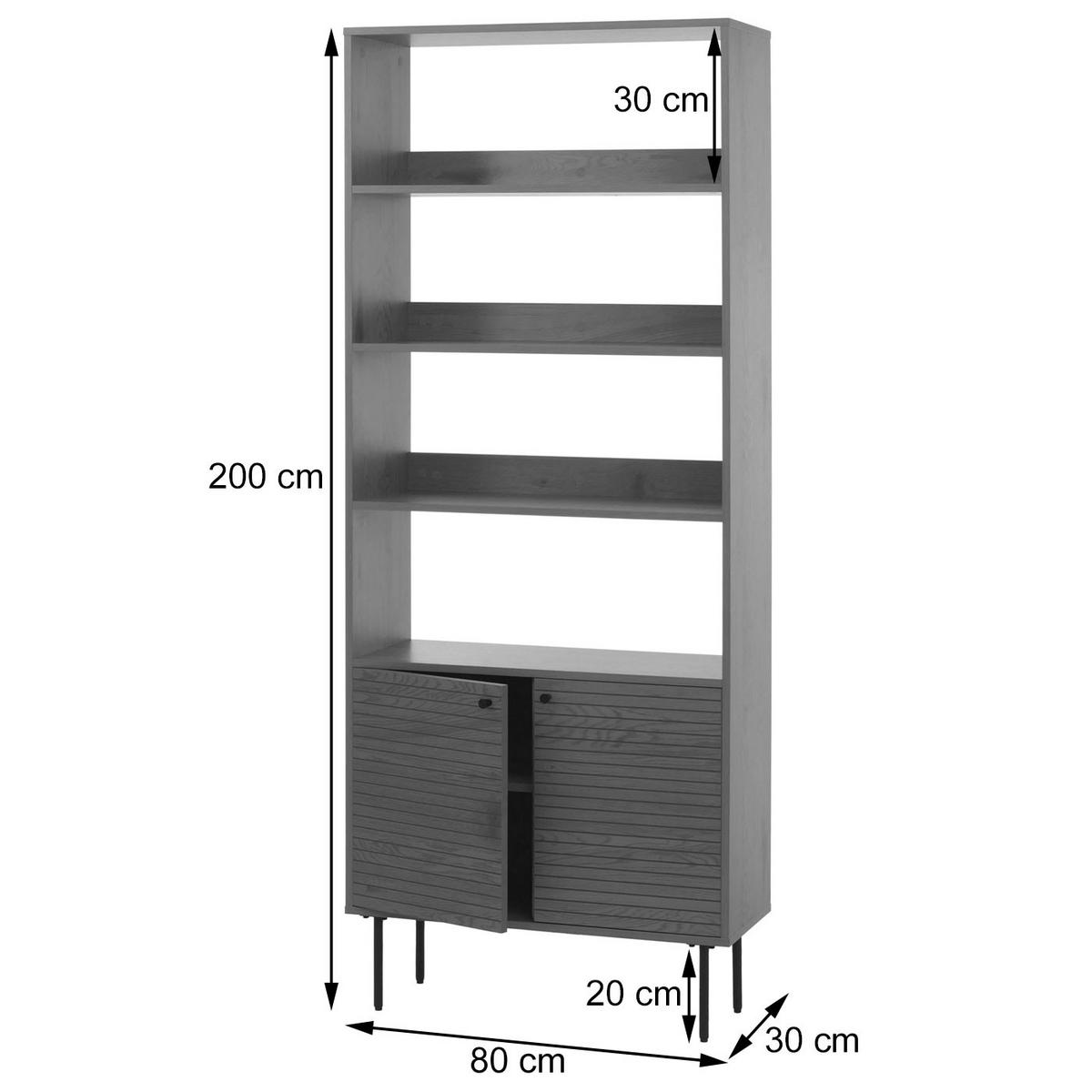 BÜCHERREGAL Dunkelbraun - Dunkelbraun, Metall (80/200/30cm) - MCW