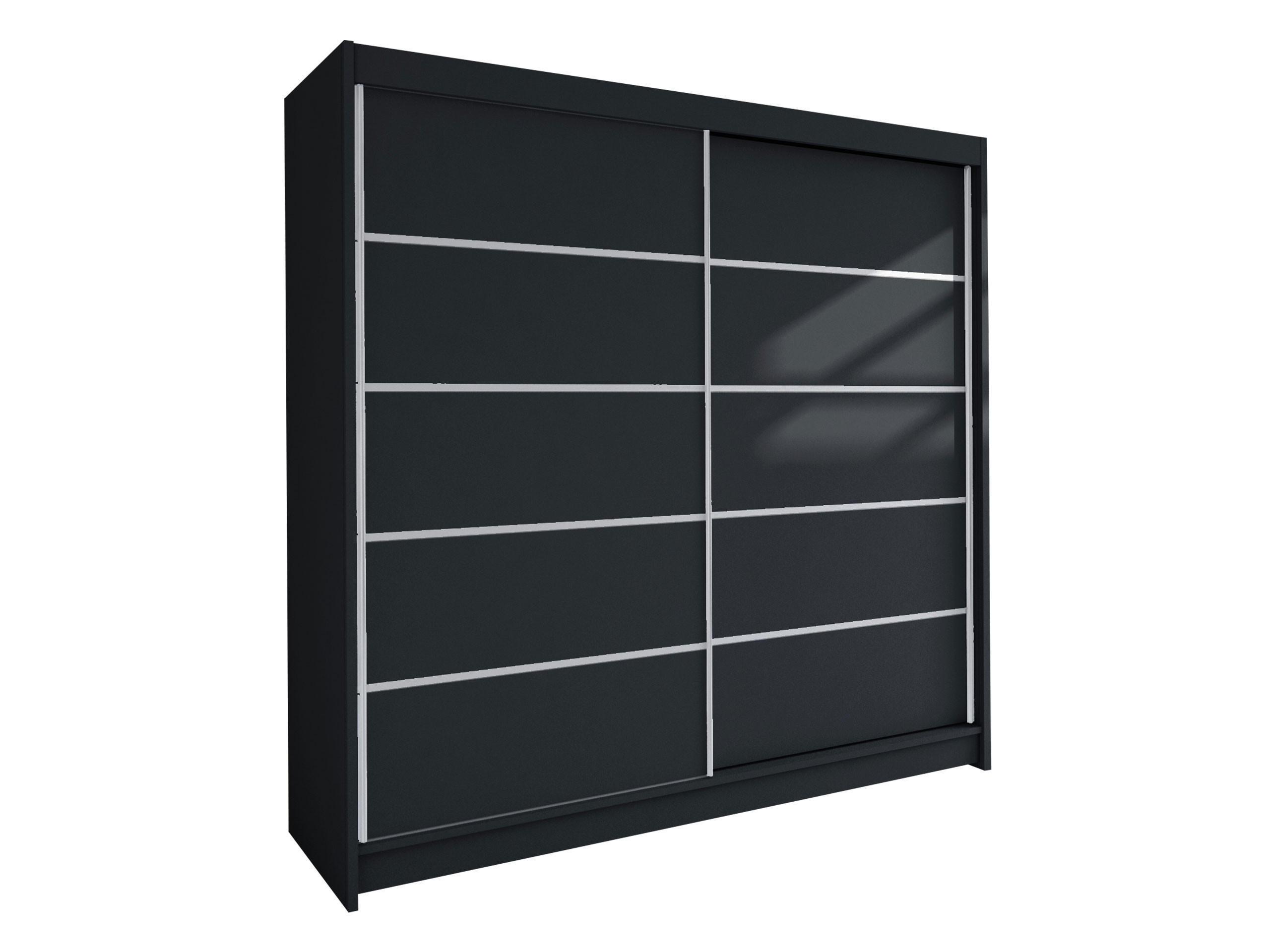 Mirjan24 Schwebetürenschrank Schwarz 180x215x58 cm