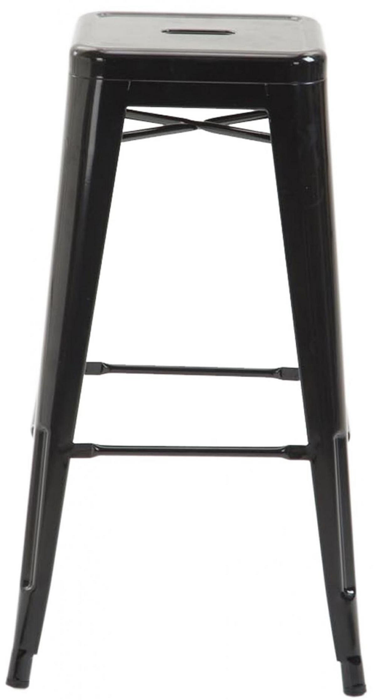 BARHOCKER Metall schwarz - Schwarz, Metall (43/76/43cm) - CLP