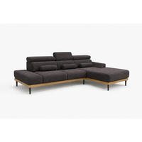 ECKSOFA MONTERO rechts, grau, elektr. Sitztiefe & Kopfstützen - Schwarz/Grau, Textil/Metall (316/205cm) - KS Home Concept
