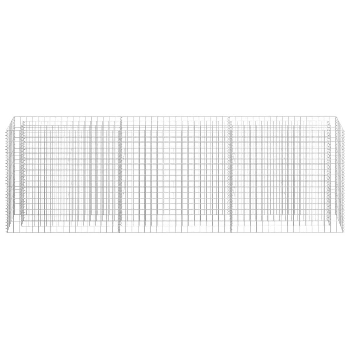 GABIONEN Hochbeet ROON aus Stahl | 270x30x90cm | Steinkorb Gabionengitter - Silberfarben, Metall (270/90/30cm) - DELUKE