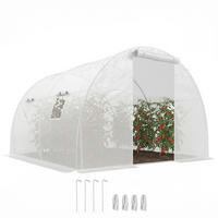 GEWÄCHSHAUS DE-12057 9 m² mit 4 Fenstern Weiß - Weiß, Kunststoff (300/200/300cm) - ComfortXL