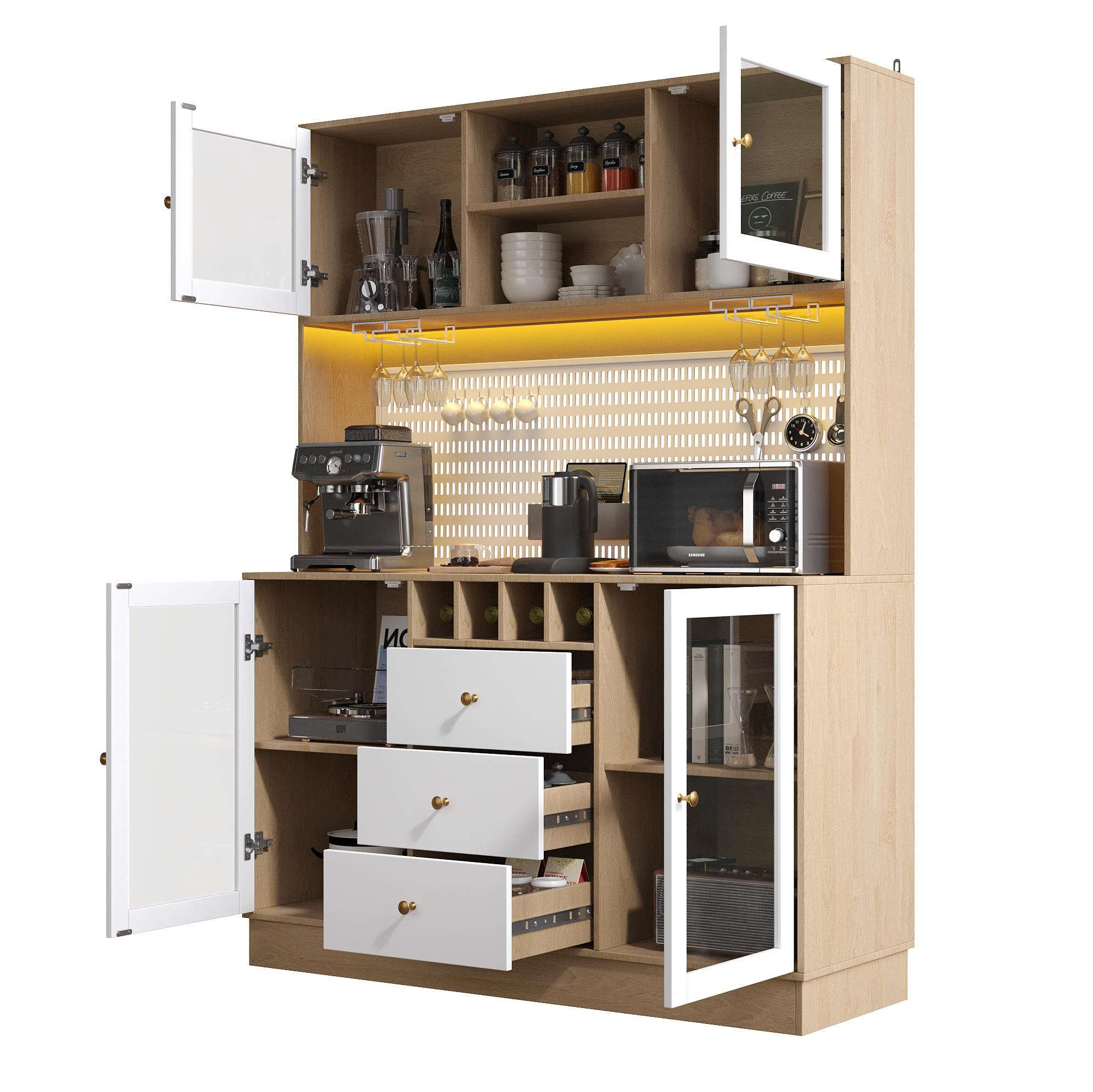 Meubliv Hochschrank Weiß 40x185.7x140 cm