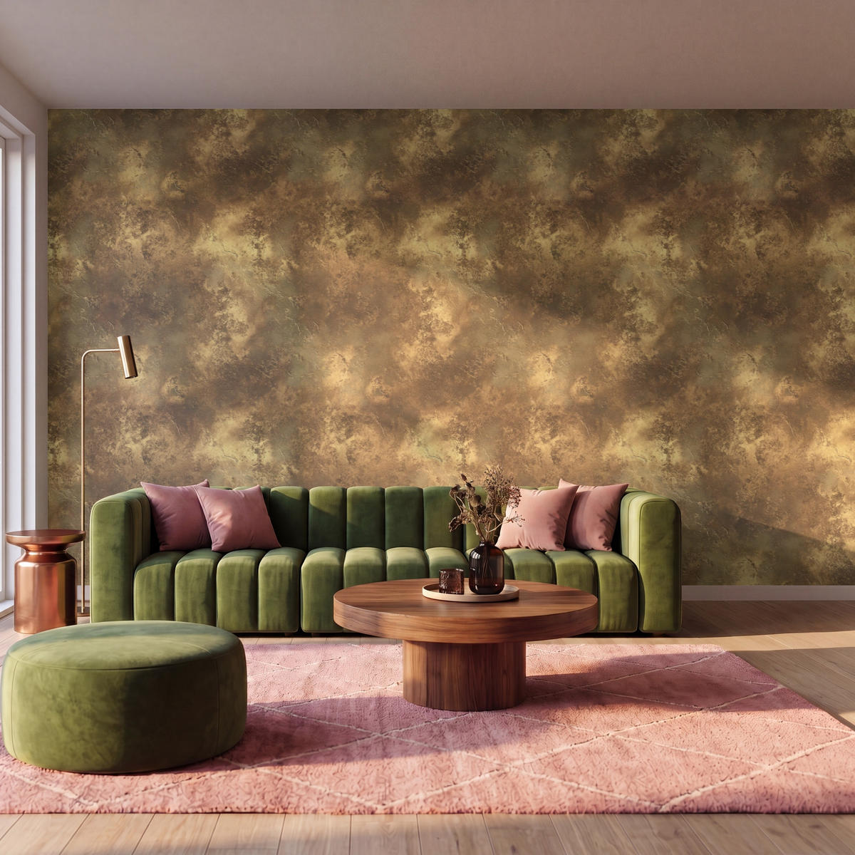 TAPETE - Antik - Metallic-Look - Gold - 450x260 cm - Messingfarben, Papier (450/260cm) - OnlyWow