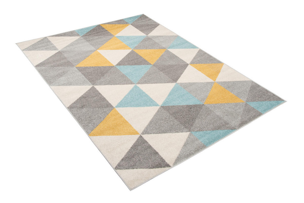 TEPPICH LAZUR Grau Blau 160/220 cm - Hellgelb/Multicolor, Kunststoff (160/220cm) - Tapiso