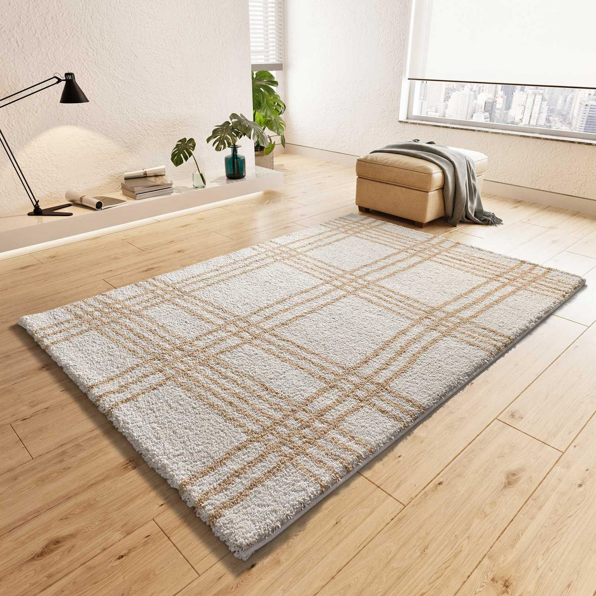 HOCHFLORTEPPICH beige Helia 160/230 cm - Beige, Naturmaterialien/Textil (160/230cm) - Atticgo