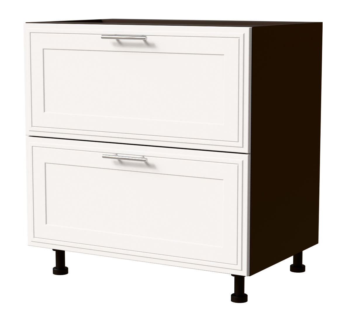 SCHUBLADENUNTERSCHRANK Salo D2/80 Lava / Weiß Matt 80 / 50 / 82cm - REJS Vollauszug - Dunkelgrau/Weiß, Holz/Holzwerkstoff (80/82/50cm) - Feldmann-Wohnen