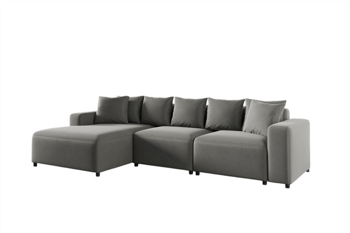 ECKSOFA Megan In Salvador - Grau, Holzwerkstoff/Textil (331/165cm) - Fun Möbel