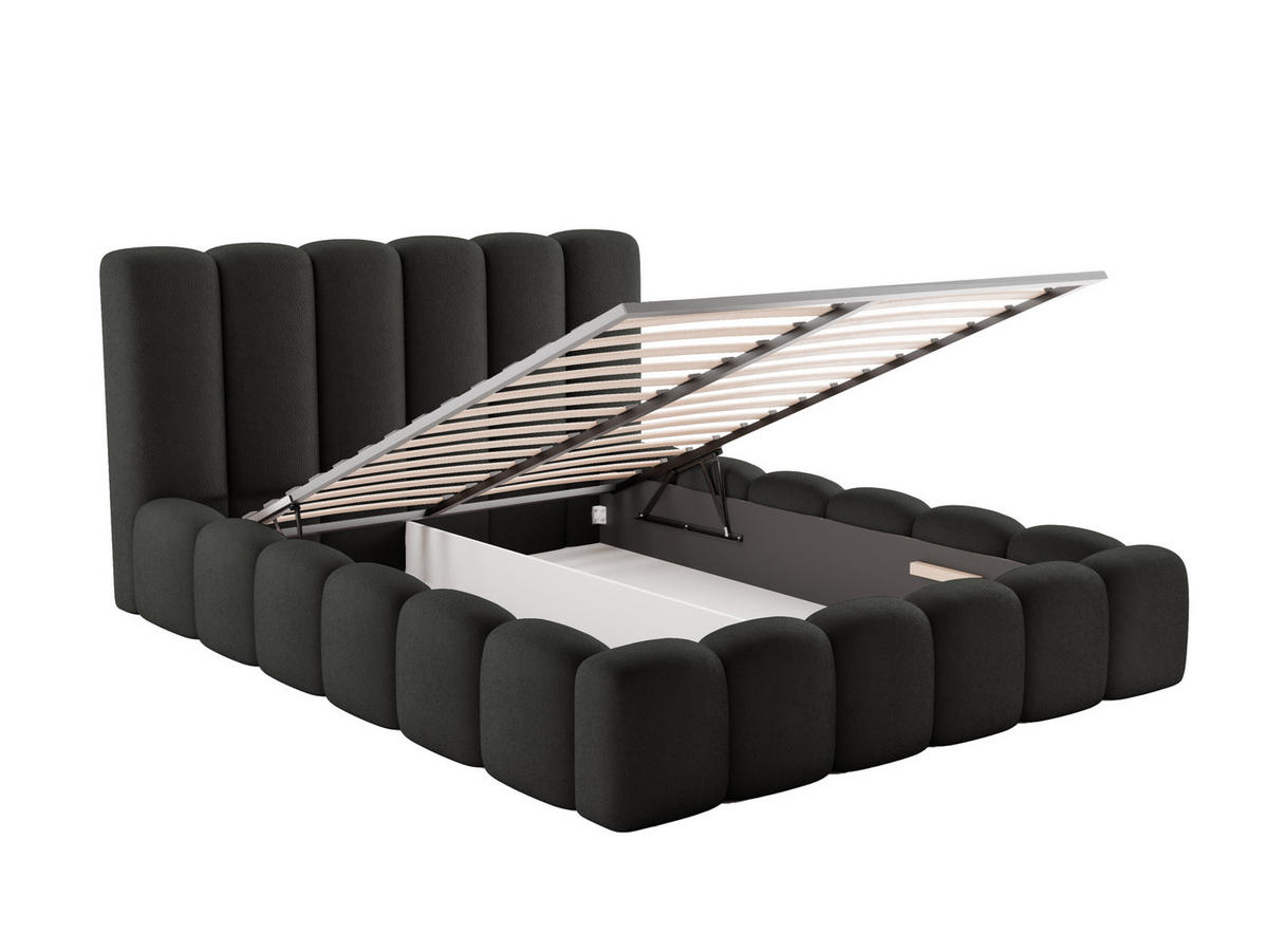 POLSTERBETT VELORA 200x200 SCHWARZ - Schwarz, Textil (200/200cm) - Luxkor24