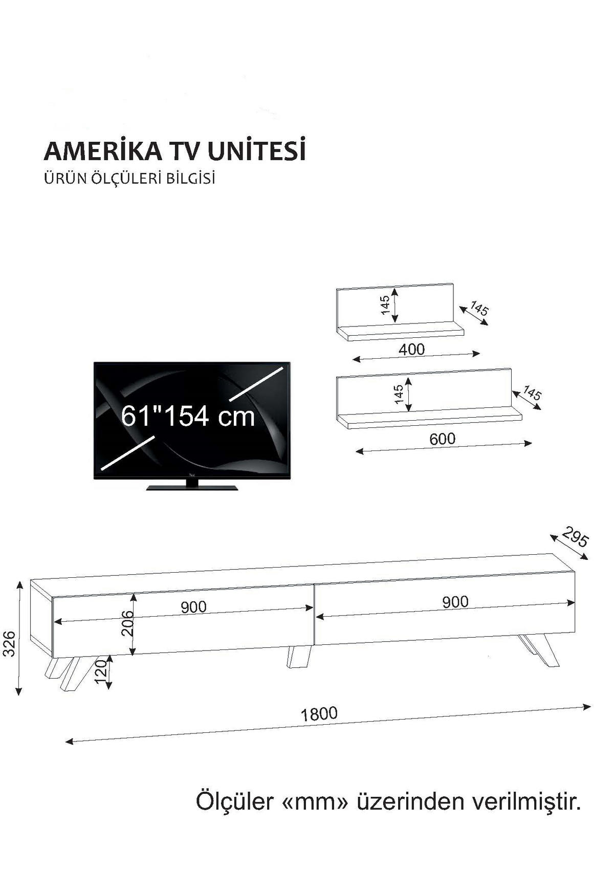 WOHNWAND Amerika Weiß Walnuss - Walnussfarben/Weiß, Holzwerkstoff/Kunststoff (180/32/29cm) - moebel17