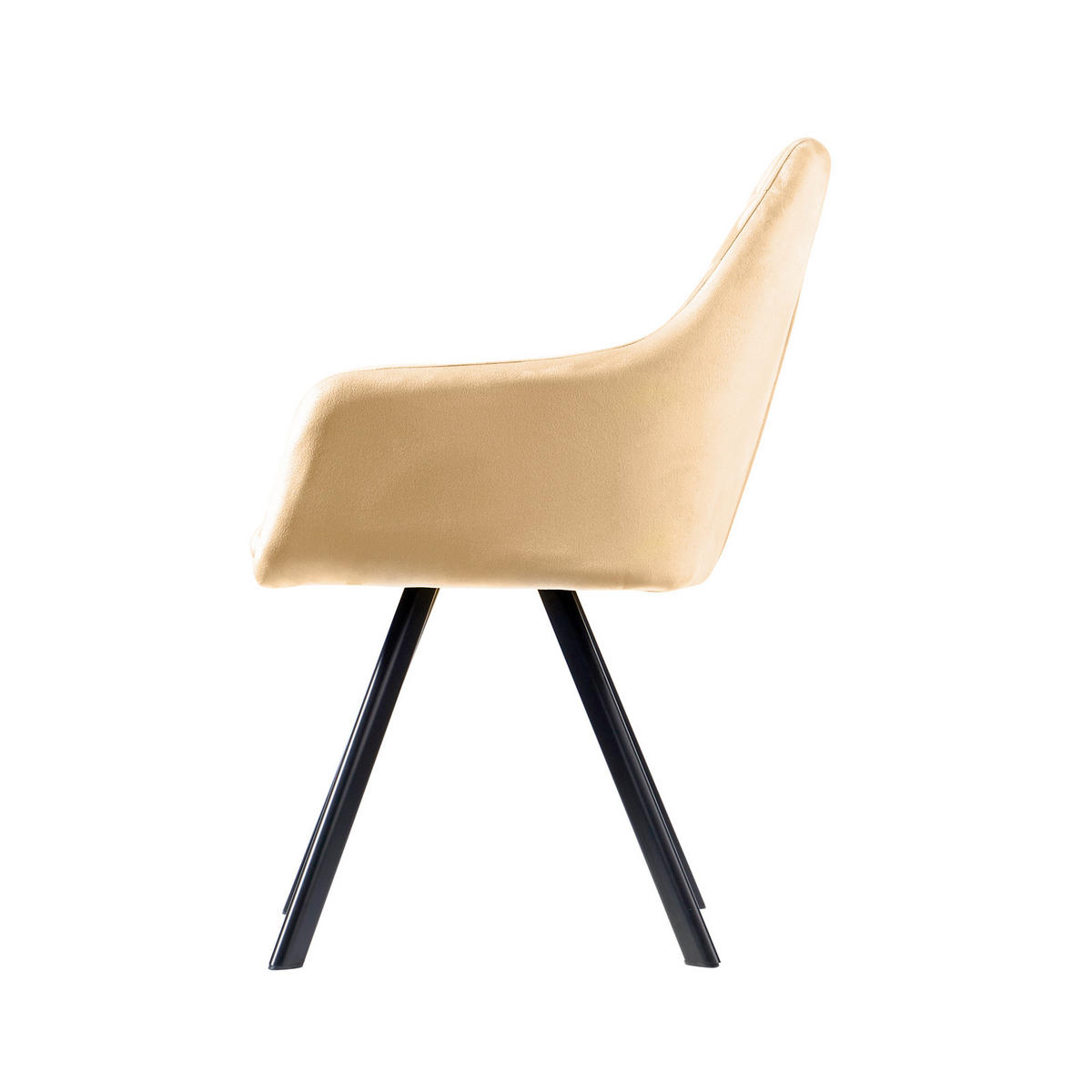 ESSZIMMERSTUHL MASON 2er Set Samt Beige - Braun, Textil (58/85/60cm) - SVITA