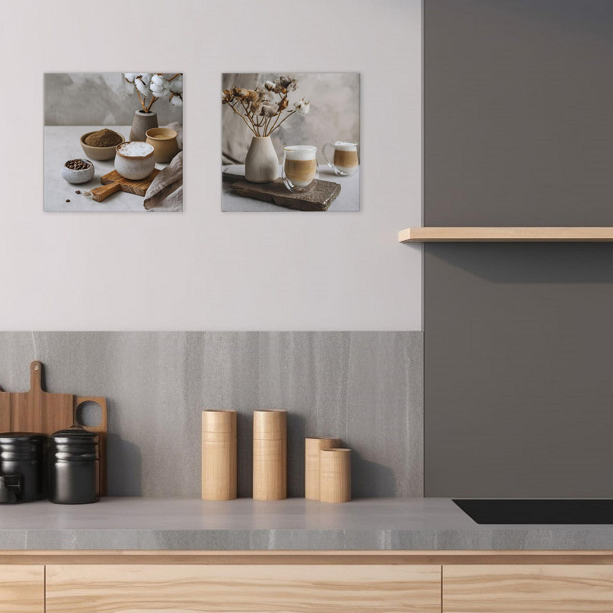 GLASBILD 30x30 cm Küche grau - Beige, Glas (30/30cm) - artissimo