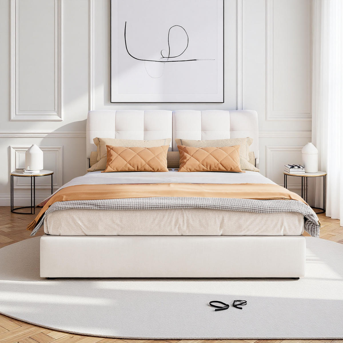 POLSTERBETT 140x200 cm Beige LED Bettkasten Rückenlehne - Beige, Holz (140/200cm) - SHOPENTRA