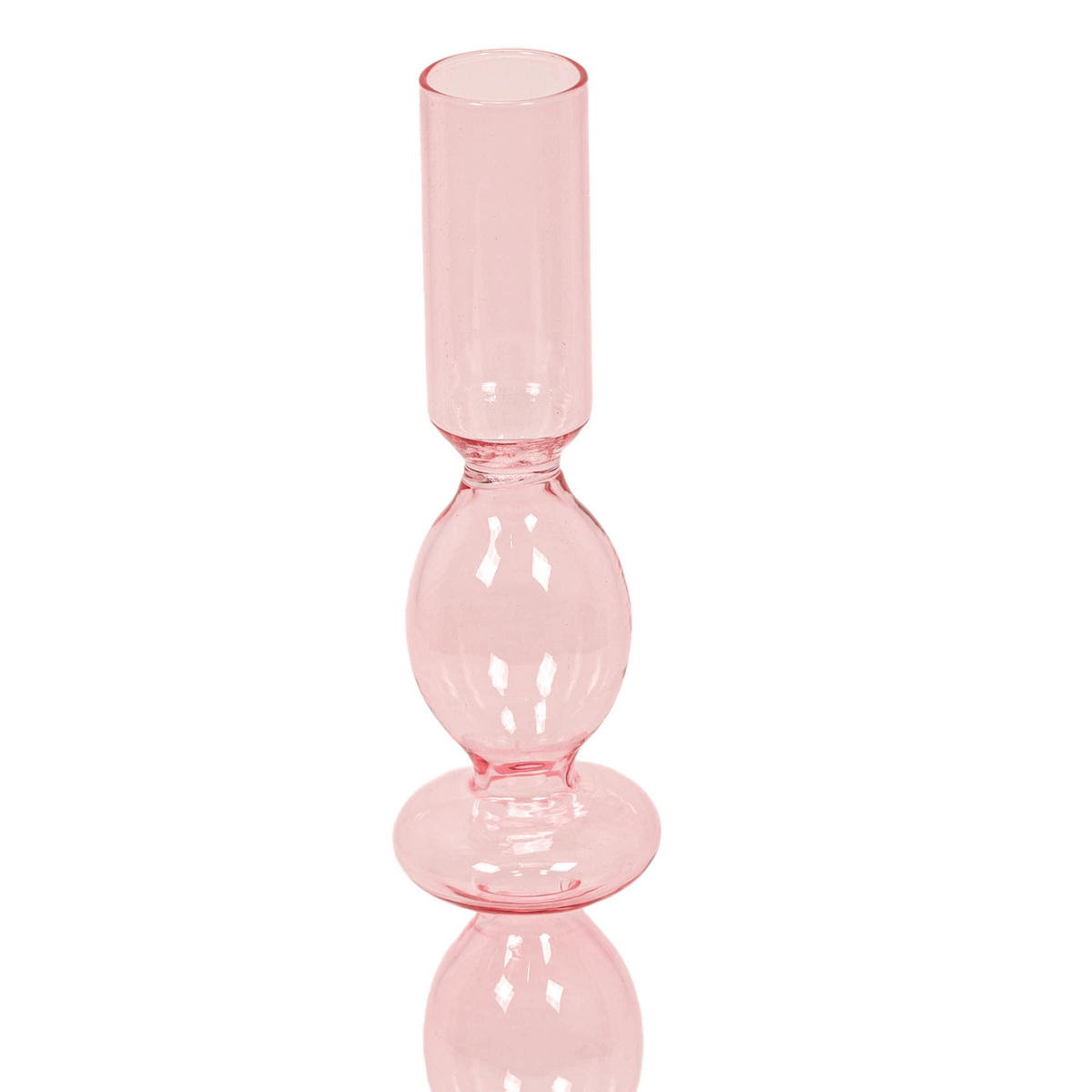 KERZENSTÄNDER für eine Stabkerze 9/9/25,7 cm - Rosa, Glas (9/25.7/9cm) - Atmosphera Createur d´interieur