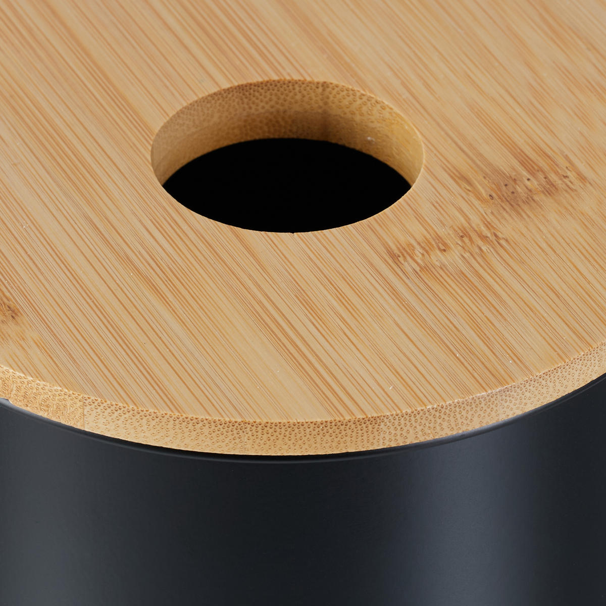 KOSMETIKEIMER - Schwarz, Holz/Kunststoff (13.5/15/13.5cm) - Relaxdays