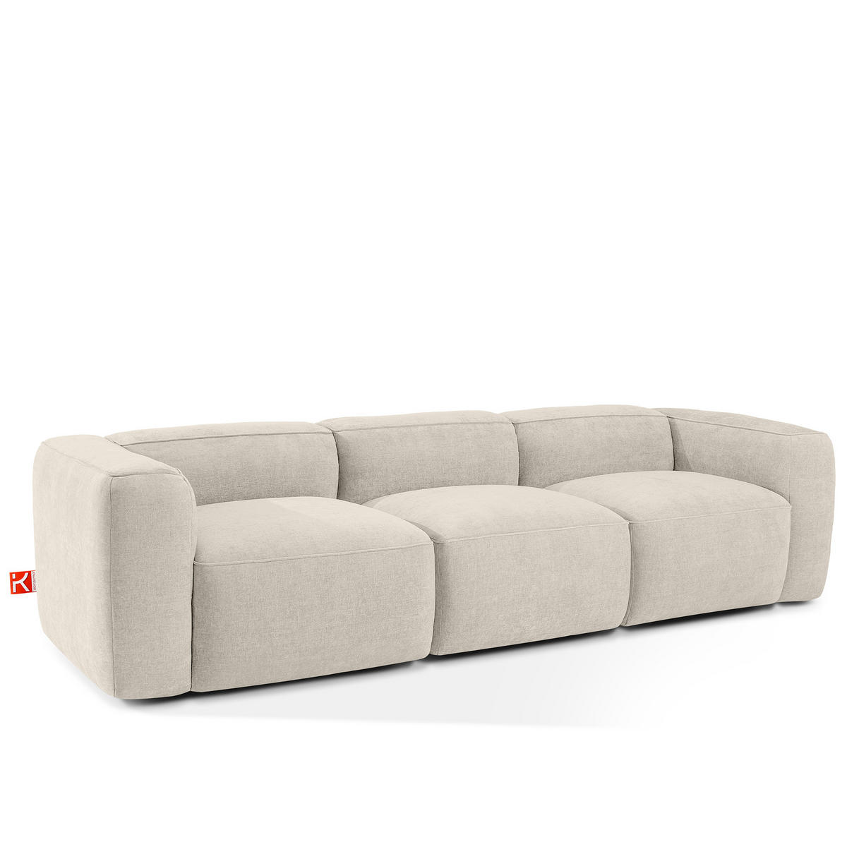 3-SITZER SOFA FUBBO, Ecru - Ecru, Holz/Holzwerkstoff (290/73/96cm) - KONSIMO®