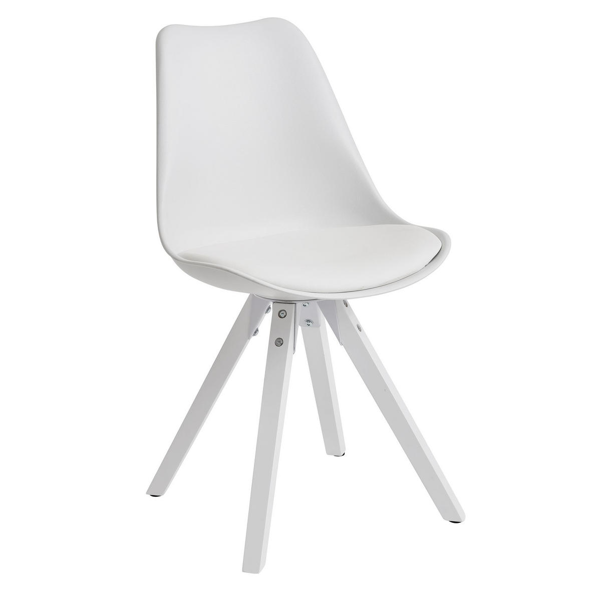 ESSZIMMERSTUHL 2er Set Kunstlederbezug mit Holzgestell Modern gepolstert, Weiß 52x49x87 cm - Weiß, Holz/Kunststoff (52/87/49cm) - KADIMA DESIGN