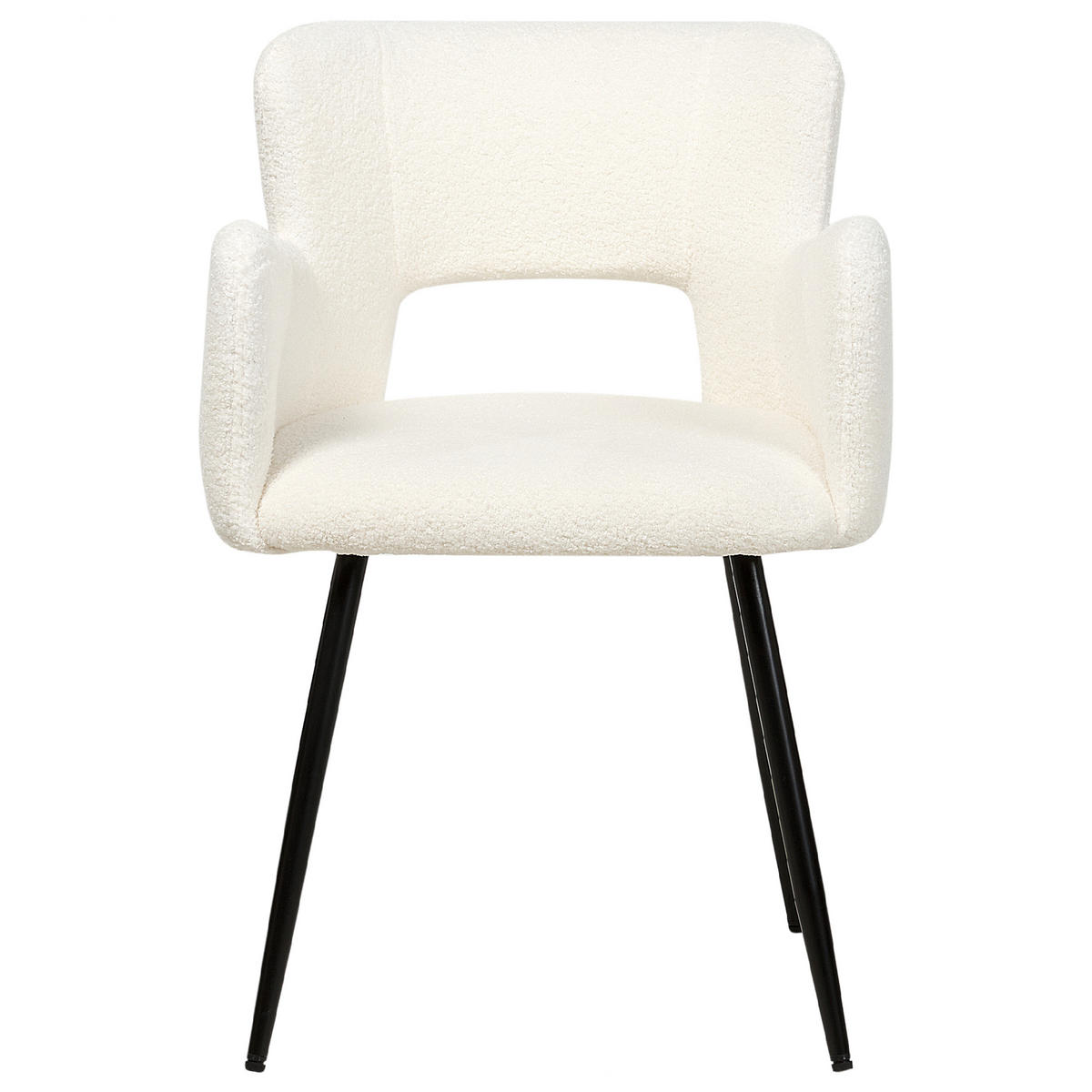 ESSZIMMERSTUHL 2er-Set Samtstoff Weiß Sanilac - Weiß, Textil/Metall (52/75/44cm) - Beliani