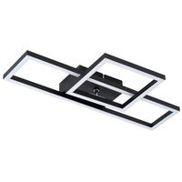 LED-DECKENLEUCHTE Maiden 20/42/7cm - Schwarz, Metall (42/20/7cm) - Nettlife