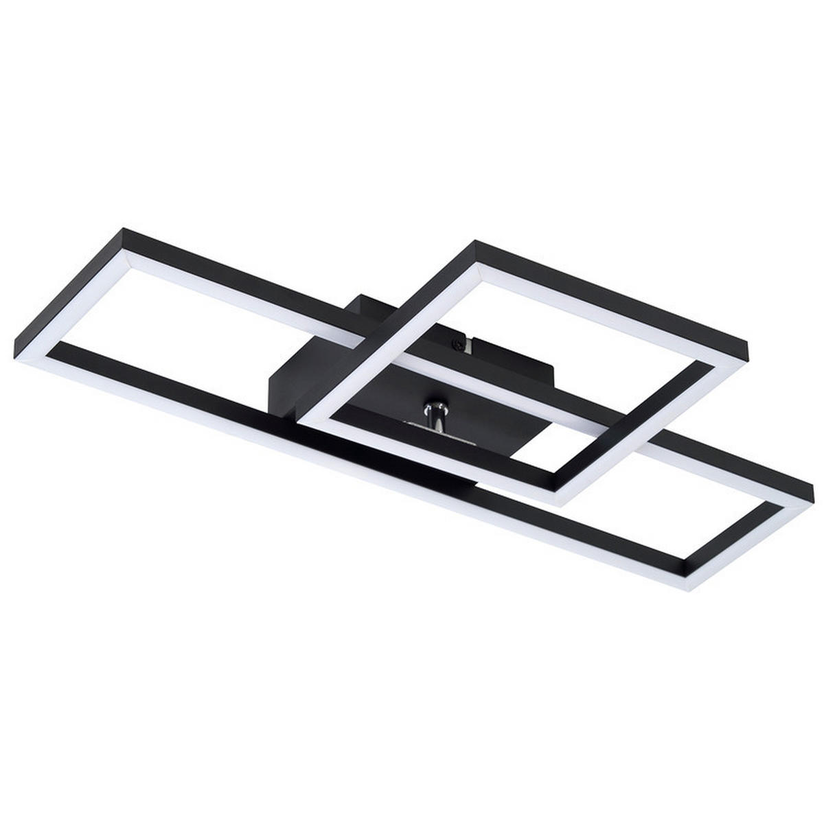 LED-DECKENLEUCHTE Maiden 20/42/7cm - Schwarz, Metall (42/20/7cm) - Nettlife