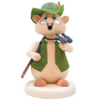 RAUCHFIGUR Hamster Jäger 13 cm - Multicolor, Holz (8/13/0.1cm)