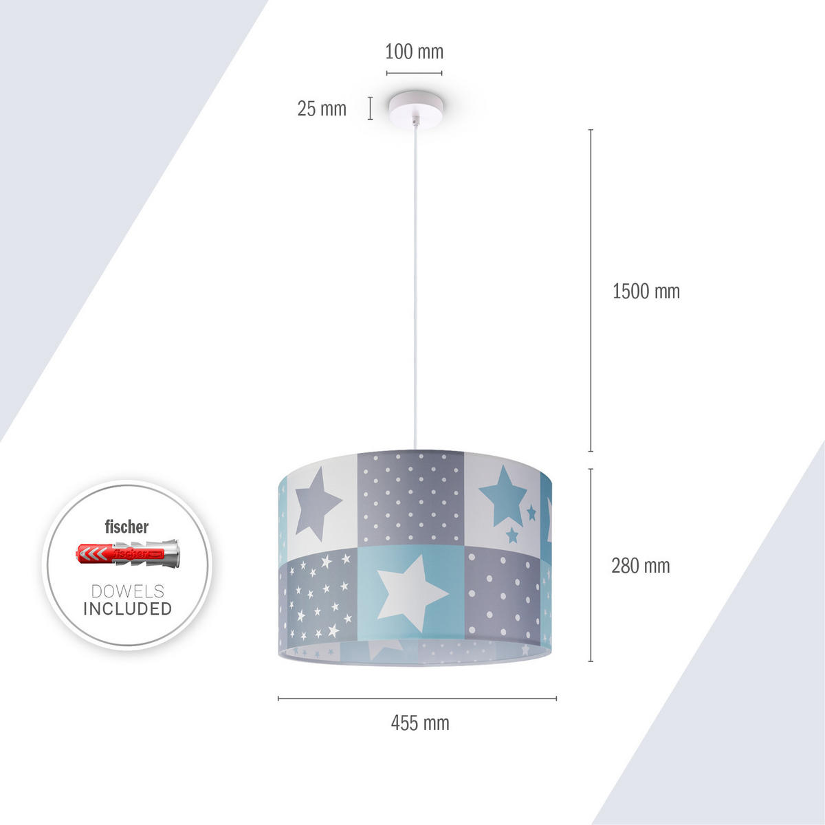 PENDELLEUCHTE Hugo Pd1 Cos 345 - Weiß, Metall (45.5/45.5/27cm) - Paco Home