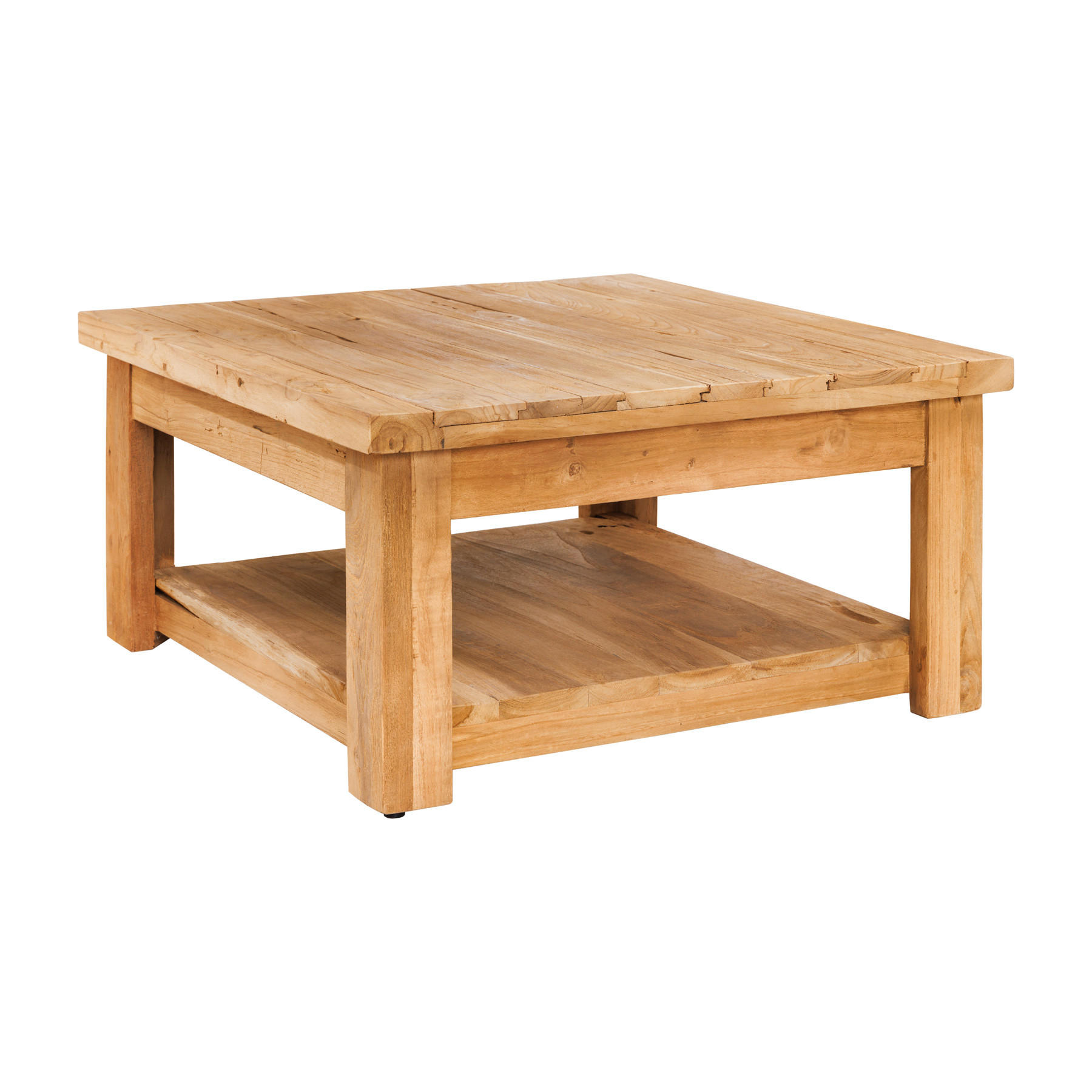 COUCHTISCH JAVA Teakholz quadratisch Natur 70cm - Schwarz/Braun, Holz (70/70/32cm) - riess-ambiente