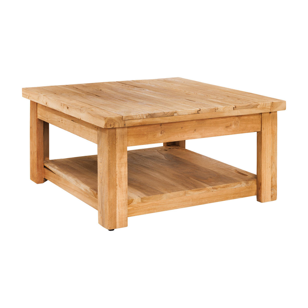 COUCHTISCH JAVA Teakholz quadratisch Natur 70cm - Schwarz/Braun, Holz (70/70/32cm) - riess-ambiente