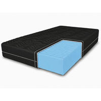 SCHAUMMATRATZE Olivia mit Massageschicht, 120x200 cm, Höhe 10 cm, H3, Schwarz - Schwarz, Textil (120/200cm) - Marpur