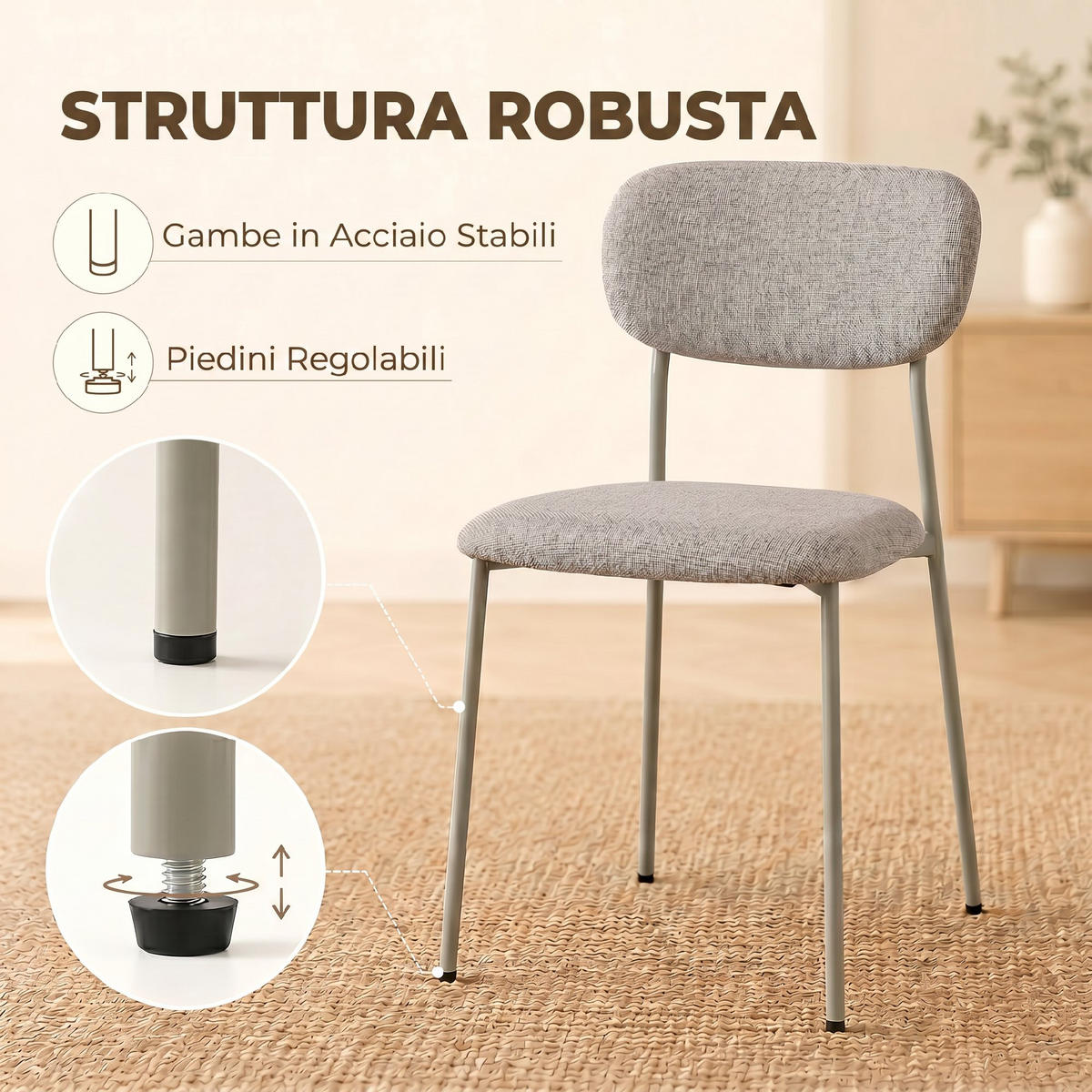 STÜHLE Braun 2 Stück - Braun, Textil (45/80/47cm) - GiPP