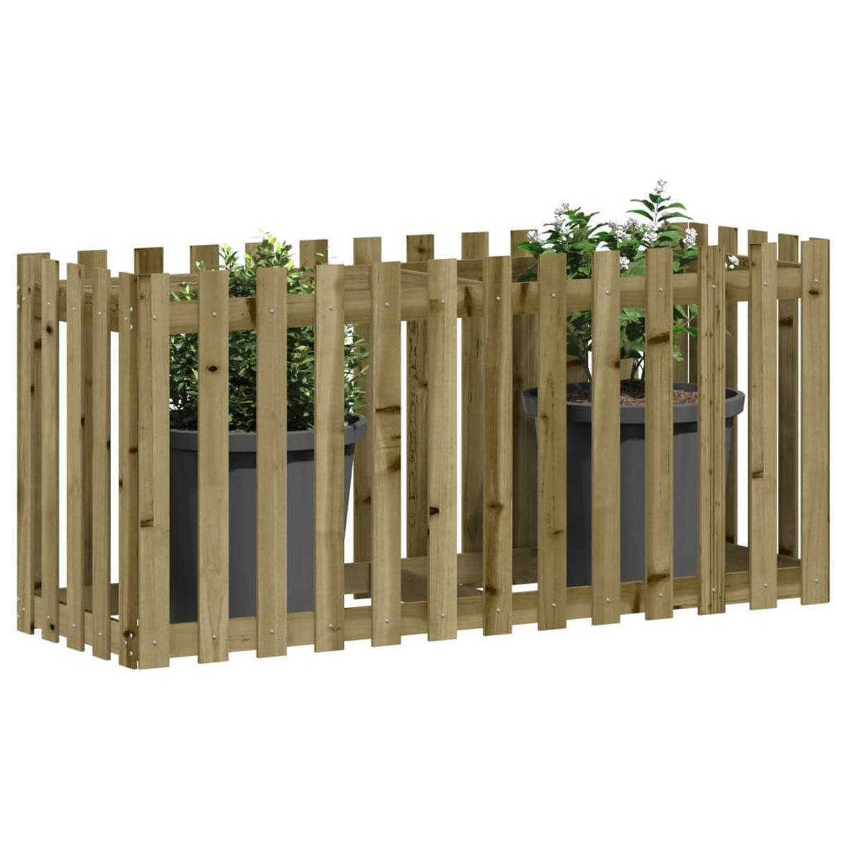HOCHBEET Lattenzaun-Design 150x50x70 cm Kiefernholz Imprägniert - Braun, Holz (150/70/50cm) - furnicato