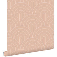 TAPETE Art Decó Muster 53 cm x 10.05 m - Pink, Papier (53/1000cm) - ESTAhome