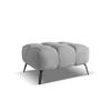 POUF Chenille Stoff Grau - Hellgrau/Schwarz, Textil/Metall (78/41/60cm) - Makamii