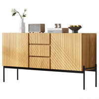 SIDEBOARD 140x40x75 cm, 2 Türen, 3 Schubladen, Natur - Kastanienfarben, Holz (140/75/40cm)