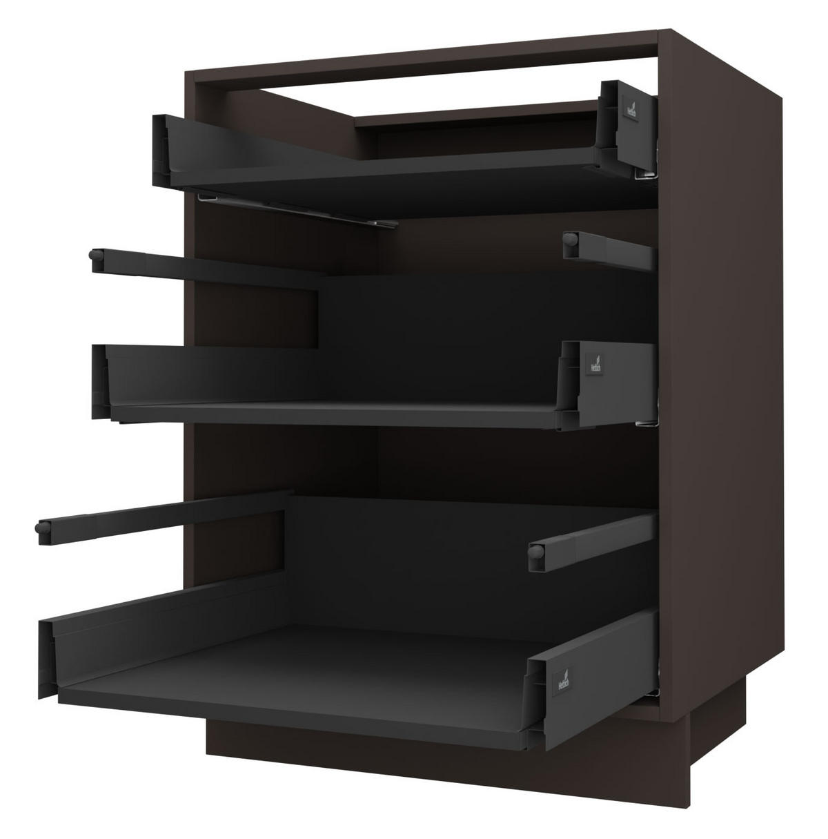 SCHUBLADENUNTERSCHRANK Bari D3/50 Lava / RAL 7040 fenstergrau 50 / 50 / 82cm HETTICH Vollauszug - Dunkelgrau/Grau, Holz/Holzwerkstoff (50/82/50cm) - Feldmann-Wohnen