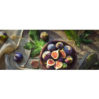 GLASBILD 125x50 cm Bild Küche Feigen - Braun, Glas (125/50cm) - artissimo