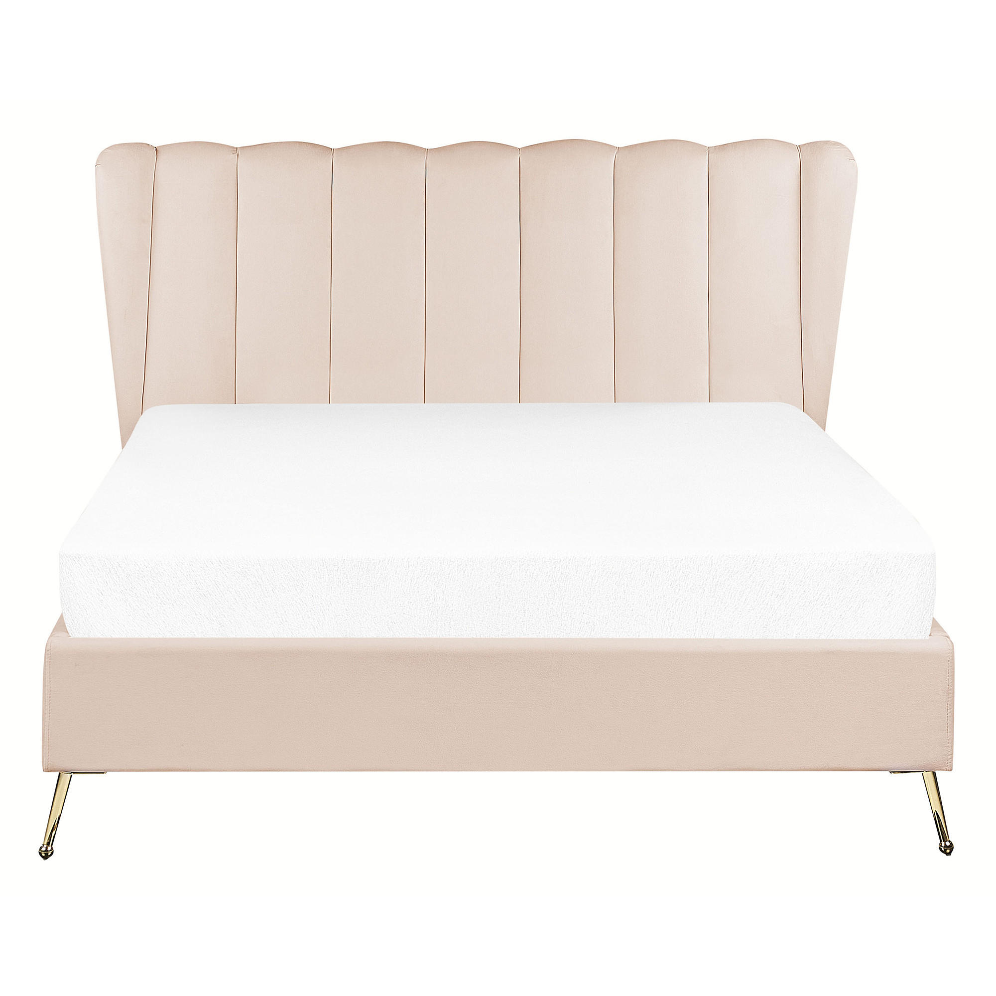 POLSTERBETT 140/200cm Beige Miribel - Beige, Textil (140/200cm) - Beliani